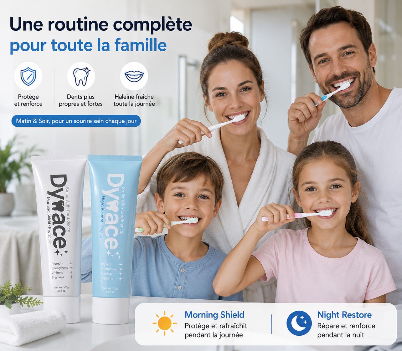 Dynace Morning Shield & Night Restore — Routine Bucco-Dentaire Complète